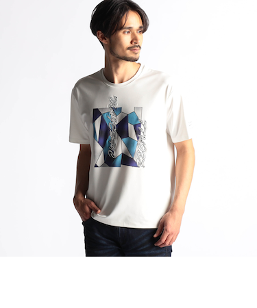 ステンドグラスプリント・ロゴ刺繍半袖Ｔシャツ