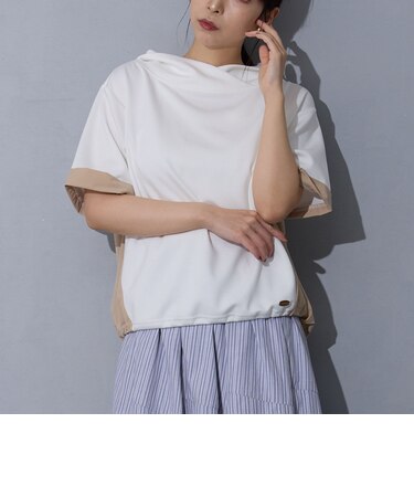 異素材半袖プルオーバー