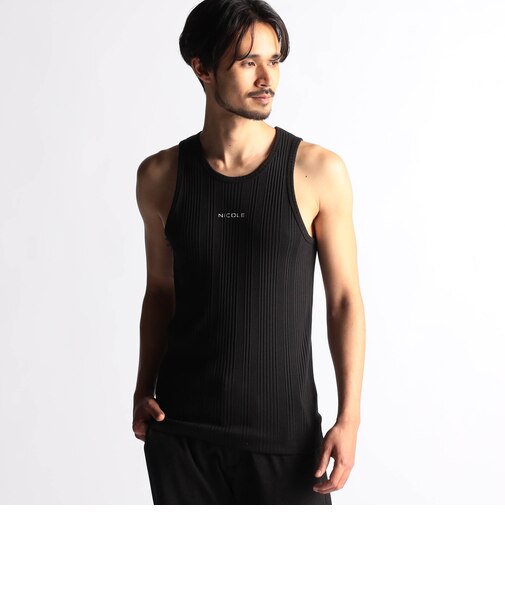 ランダムテレコ・メランジ天竺タンクトップ