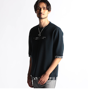 ロゴプリント5分袖プルオーバー