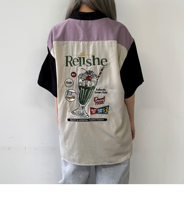 クリームソーダ刺繍シャツ