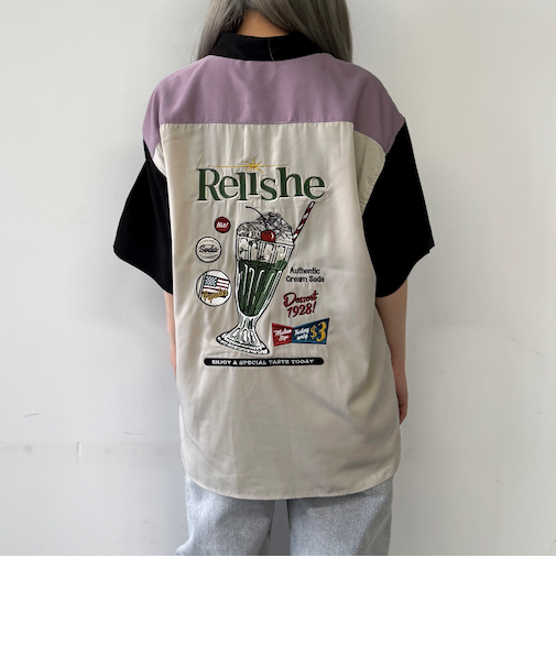 クリームソーダ刺繍シャツ