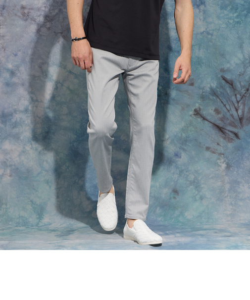 ライトオンスヘリンボンハイストレッチパンツ