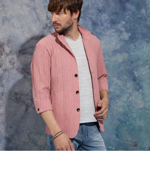 カラープリーツ7分袖ジャケット