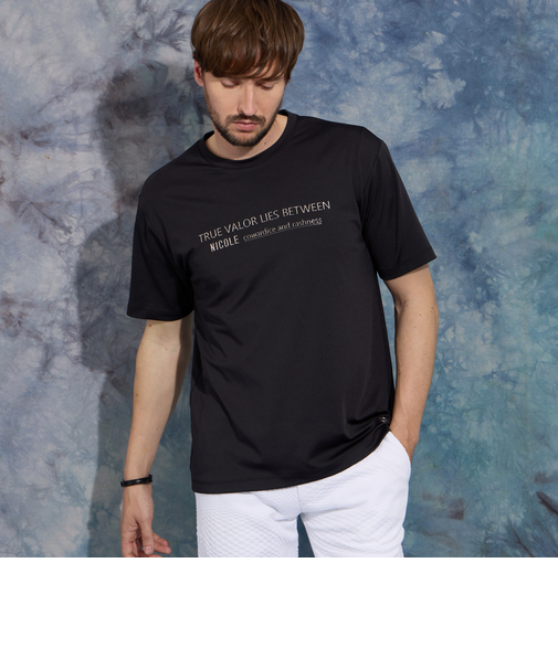 メタルジェルプリント半袖Tシャツ