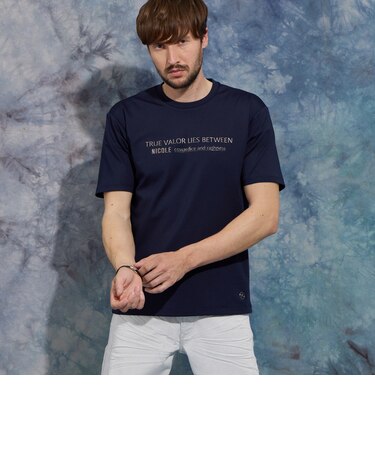 メタルジェルプリント半袖Tシャツ
