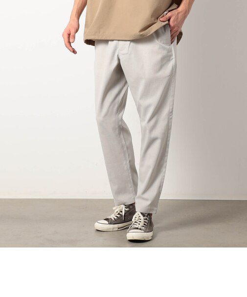 リネンライク素材テーパードイージーパンツ