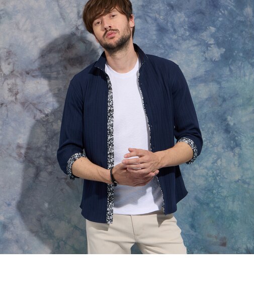 ランダムテレコ７分袖シャツ