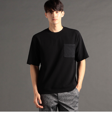 ワッシャーストレッチ クルーネックTシャツ