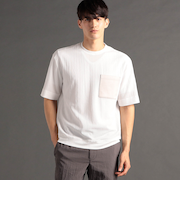 ワッシャーストレッチ クルーネックTシャツ