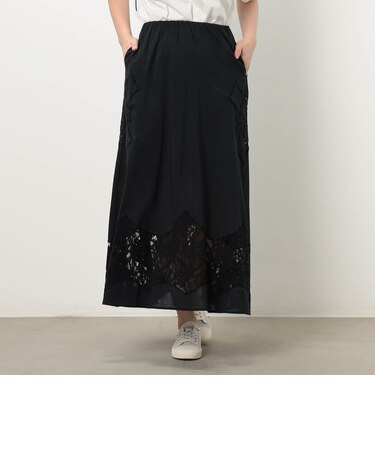 【WALDO】レース切り替えフレアスカート