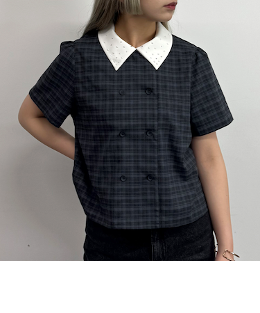 ダブルブレストブラウス