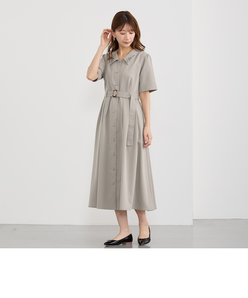 衿刺繍ワンピース｜ニコルの通販｜&mall（アンドモール）三井