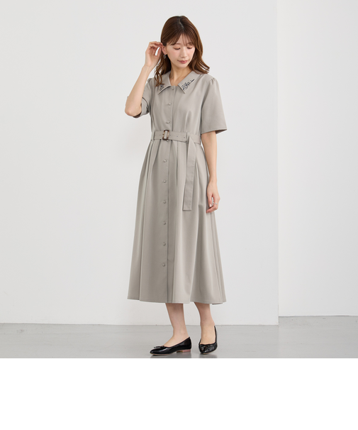 衿刺繍ワンピース