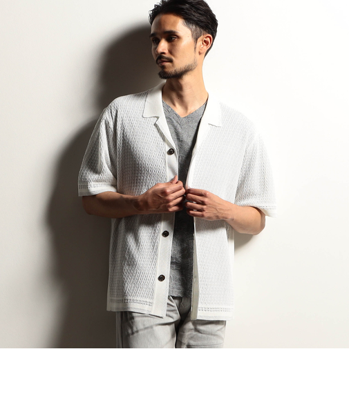 【RIELABO】シアージャカード サマーニットシャツ