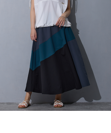 切り替え配色スカート