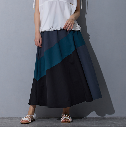 切り替え配色スカート