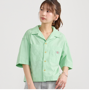 【Dickies】オープンカラークロップドシャツ