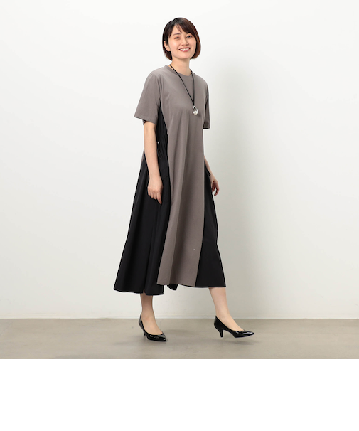 【WALDO】サイドスピンドル異素材使いワンピース