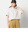 爽やか吸水速乾リネン　 襟付きキーネックシャツ/ストライプ