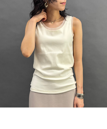 チュール付きタンクトップ