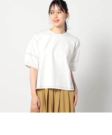 インディゴ天竺タックスリーブカットソー