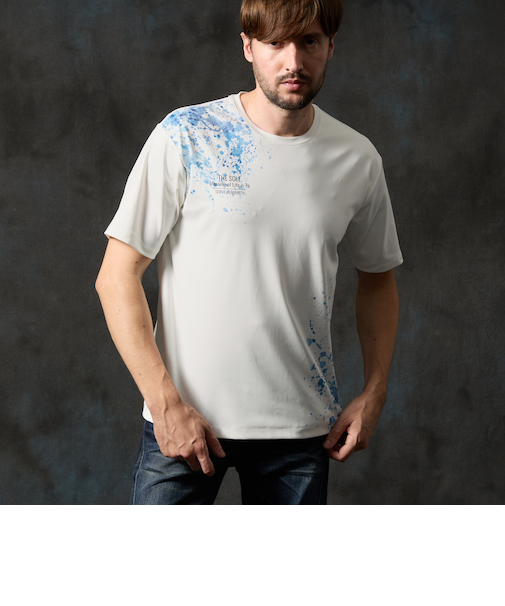 スプラッタープリント半袖Ｔシャツ