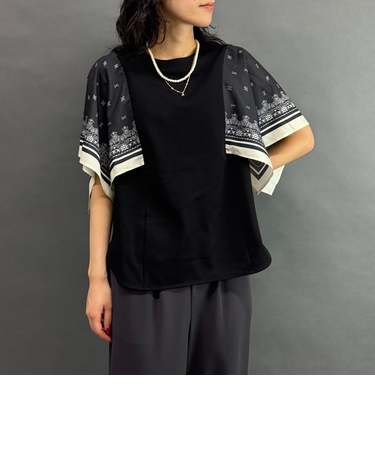 スカーフスリーブTシャツ