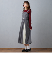 ファスナースリットジャンパースカート