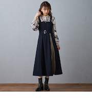 ファスナースリットジャンパースカート