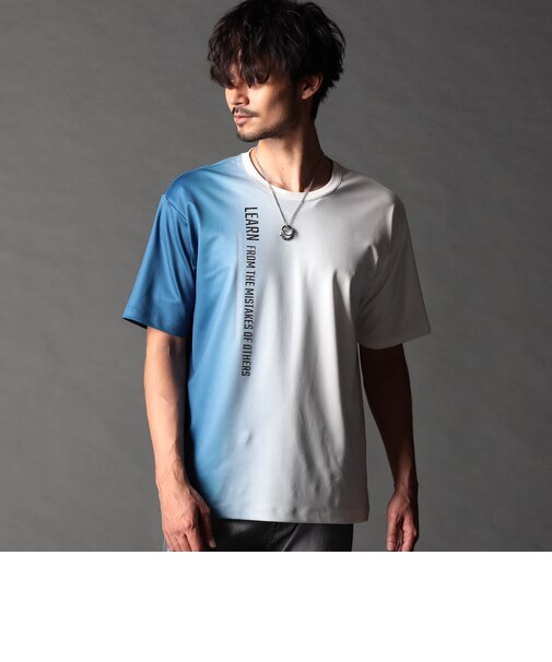 ストレッチポンチ 縦ロゴグラデーションTシャツ