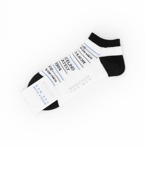 ボーダー×ロゴデザイン ショートソックス