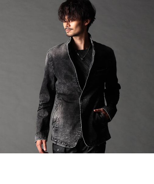 シワ加工スタンドカヴァーオール