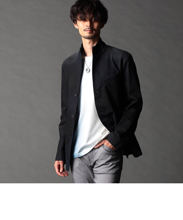 シワ加工スタンドカヴァーオール