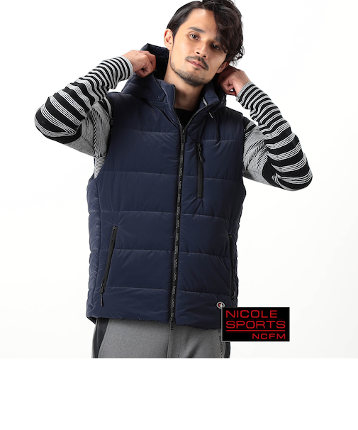 【NICOLE SPORTS】ロゴデザインパテッドベスト