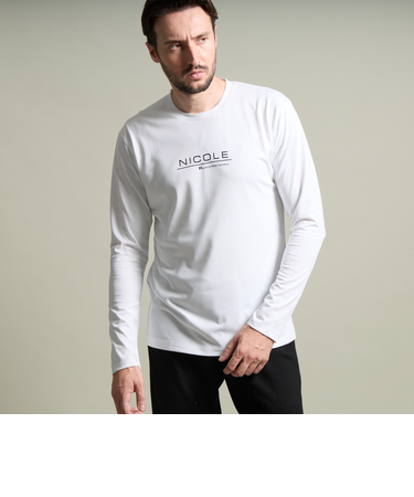 シルケットクルーネック長袖Ｔシャツ