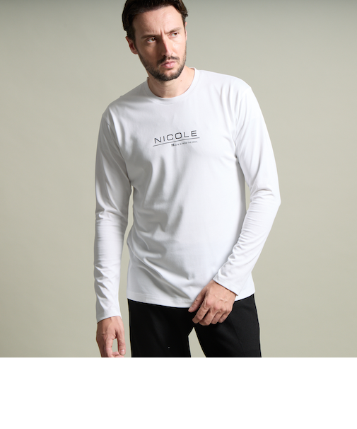 シルケットクルーネック長袖Ｔシャツ