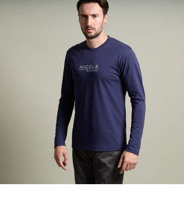 シルケットクルーネック長袖Ｔシャツ