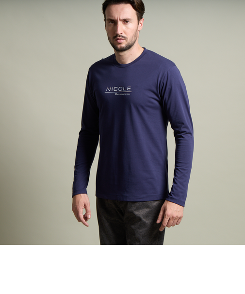 シルケットクルーネック長袖Ｔシャツ