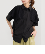 ハンカチヘムケープブラウス