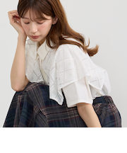 ハンカチヘムケープブラウス