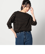 【日本製】デラヴェ長袖Tシャツ　ボーダーシーズンカラー