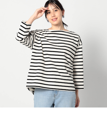 【日本製】デラヴェ長袖Tシャツ　ボーダーシーズンカラー