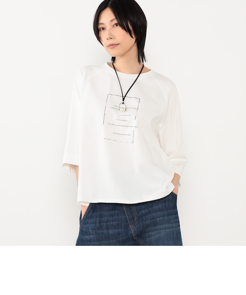 フロント箔ロゴ７分袖Tシャツ