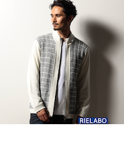 【RIELABO】ツイードチェック ドライバーズニット