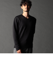 ブリスターバイヤスジャカードVネックプルオーバー