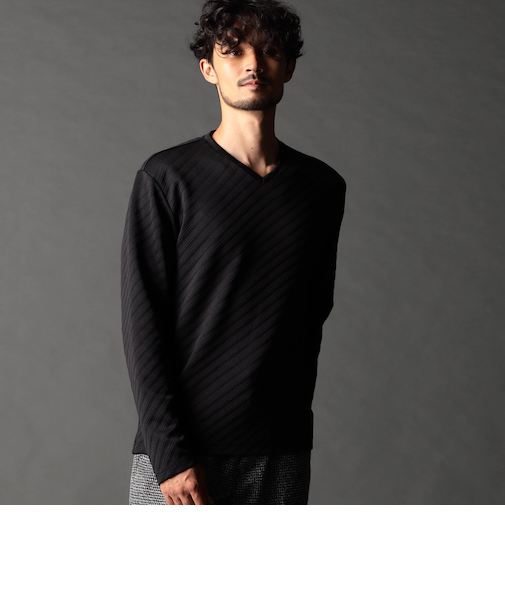 ブリスターバイヤスジャカードVネックプルオーバー