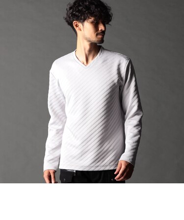 ブリスターバイヤスジャカードVネックプルオーバー