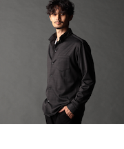 ジオメトリックスタンドボタンダウンシャツ