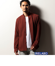 【RIELABO】バークジャカードスタンドカラーシャツ